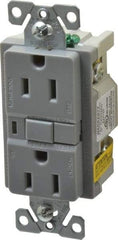 Cooper Wiring Devices - 1 Phase, 5-15R NEMA, 125 VAC, 15 Amp, Self Grounding, GFCI Receptacle - 2 Pole, Back and Side Wiring, Tamper Resistant, Specification Grade - Americas Industrial Supply