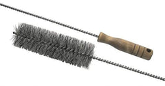 Schaefer Brush - 3" Diam, 6" Bristle Length, Boiler & Furnace Fiber Brush - Standard Wood Handle, 42" OAL - Americas Industrial Supply