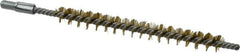 Schaefer Brush - 3" Brush Length, 5/16" Diam, Double Stem, Single Spiral Tube Brush - 4-1/2" Long, Brass, 8-32 Male Connection - Americas Industrial Supply