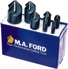 M.A. Ford - 7 Piece, 1/4 to 1" Head Diam, 120° Included Angle, Single End Countersink Set - Americas Industrial Supply