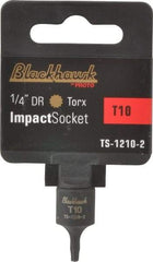 Blackhawk by Proto - 1/4" Drive, T10 Impact Torx Bit Socket - 1" OAL - Americas Industrial Supply