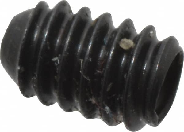 Made in USA - #2-56 UNC, 1/8" Length Under Head, Cup Point Set Screw - Grade 8 Alloy Steel, 0.035" Key - Americas Industrial Supply