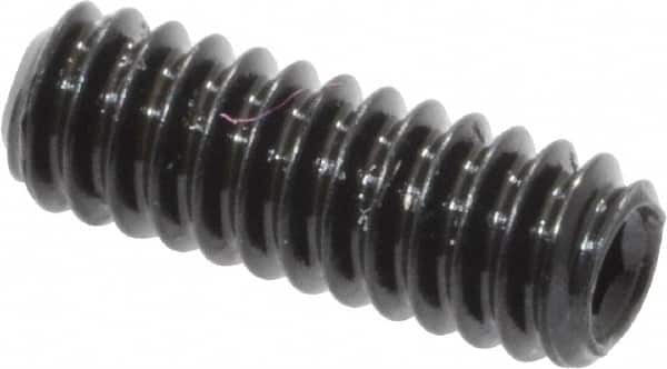 Made in USA - #2-56 UNC, 1/4" Length Under Head, Cup Point Set Screw - Grade 8 Alloy Steel, 0.035" Key - Americas Industrial Supply