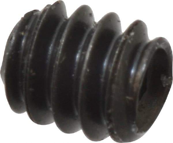 Made in USA - #4-40 UNC, 1/8" Length Under Head, Cup Point Set Screw - Grade 8 Alloy Steel, 0.05" Key - Americas Industrial Supply