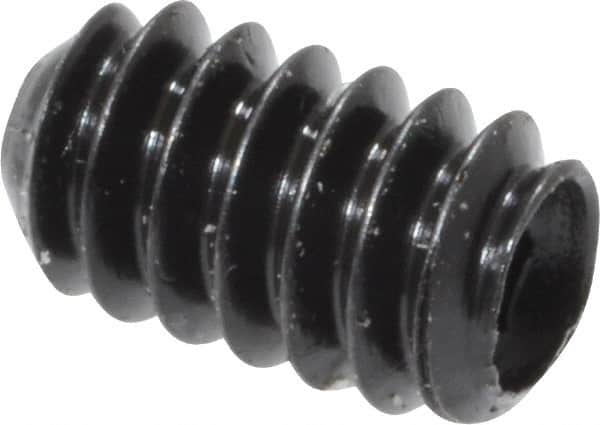 Made in USA - #4-40 UNC, 3/16" Length Under Head, Cup Point Set Screw - Grade 8 Alloy Steel, 0.05" Key - Americas Industrial Supply