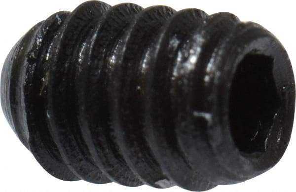 Made in USA - #5-40 UNC, 3/16" Length Under Head, Cup Point Set Screw - Grade 8 Alloy Steel, 1/16" Key - Americas Industrial Supply