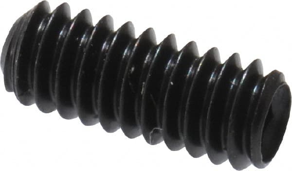 Made in USA - #5-40 UNC, 5/16" Length Under Head, Cup Point Set Screw - Grade 8 Alloy Steel, 1/16" Key - Americas Industrial Supply