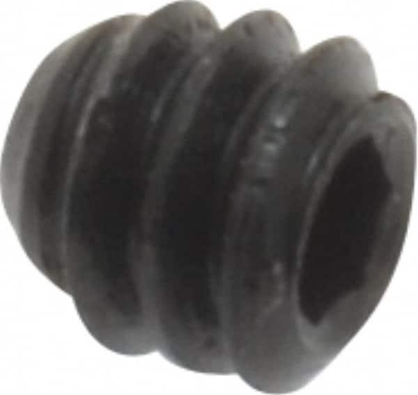 Made in USA - #6-32 UNC, 1/8" Length Under Head, Cup Point Set Screw - Grade 8 Alloy Steel, 1/16" Key - Americas Industrial Supply