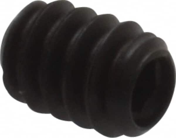 Made in USA - #6-32 UNC, 3/16" Length Under Head, Cup Point Set Screw - Grade 8 Alloy Steel, 1/16" Key - Americas Industrial Supply