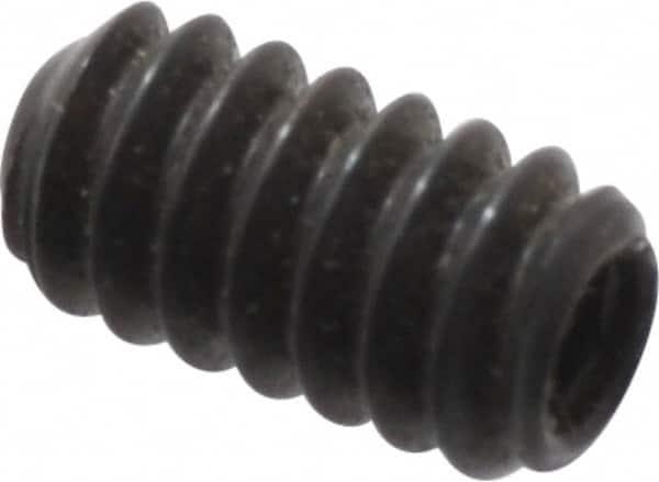 Made in USA - #6-32 UNC, 1/4" Length Under Head, Cup Point Set Screw - Grade 8 Alloy Steel, 1/16" Key - Americas Industrial Supply