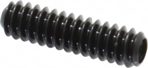 Made in USA - #6-32 UNC, 1/2" Length Under Head, Cup Point Set Screw - Grade 8 Alloy Steel, 1/16" Key - Americas Industrial Supply