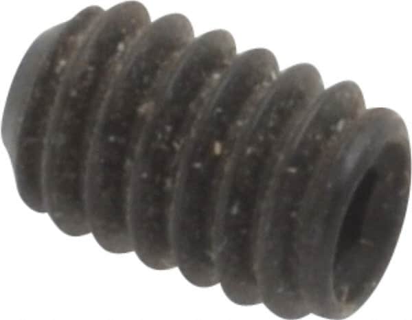 Made in USA - #8-32 UNC, 1/4" Length Under Head, Cup Point Set Screw - Grade 8 Alloy Steel, 5/64" Key - Americas Industrial Supply