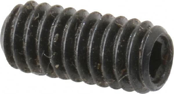 Made in USA - #8-32 UNC, 3/8" Length Under Head, Cup Point Set Screw - Grade 8 Alloy Steel, 5/64" Key - Americas Industrial Supply