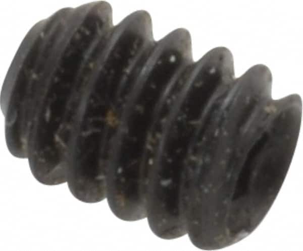 Made in USA - #10-24 UNC, 1/4" Length Under Head, Cup Point Set Screw - Grade 8 Alloy Steel, 3/32" Key - Americas Industrial Supply