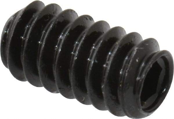 Made in USA - #10-24 UNC, 3/8" Length Under Head, Cup Point Set Screw - Grade 8 Alloy Steel, 3/32" Key - Americas Industrial Supply