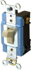 Cooper Wiring Devices - 2 Pole, 120 to 277 VAC, 15 Amp, Industrial Grade, Toggle, Wall and Dimmer Light Switch - 1.3 Inch Wide x 4.19 Inch High, Fluorescent - Americas Industrial Supply