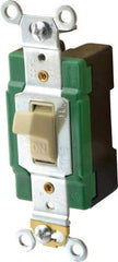 Cooper Wiring Devices - 1 Pole, 120 to 277 VAC, 30 Amp, Industrial Grade, Toggle, Wall and Dimmer Light Switch - Fluorescent - Americas Industrial Supply