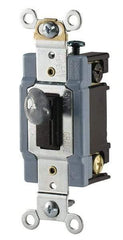 Cooper Wiring Devices - 3 Pole, 120 to 277 VAC, 15 Amp, Industrial Grade, Toggle, Wall and Dimmer Light Switch - 1.31 Inch Wide x 3.28 Inch High - Americas Industrial Supply