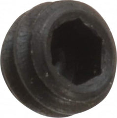 Made in USA - 1/4-20 UNC, 3/16" Length Under Head, Cup Point Set Screw - Grade 8 Alloy Steel, 1/8" Key - Americas Industrial Supply