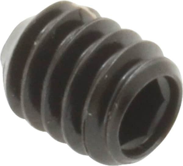 Made in USA - 1/4-20 UNC, 5/16" Length Under Head, Cup Point Set Screw - Grade 8 Alloy Steel, 1/8" Key - Americas Industrial Supply