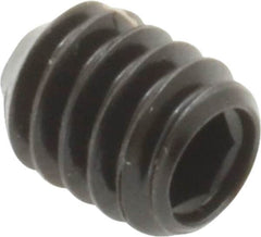 Made in USA - 1/4-20 UNC, 5/16" Length Under Head, Cup Point Set Screw - Grade 8 Alloy Steel, 1/8" Key - Americas Industrial Supply