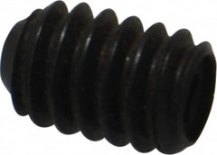 Made in USA - 1/4-20 UNC, 3/8" Length Under Head, Cup Point Set Screw - Grade 8 Alloy Steel, 1/8" Key - Americas Industrial Supply