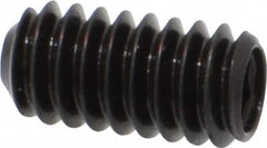 Made in USA - 1/4-20 UNC, 1/2" Length Under Head, Cup Point Set Screw - Grade 8 Alloy Steel, 1/8" Key - Americas Industrial Supply