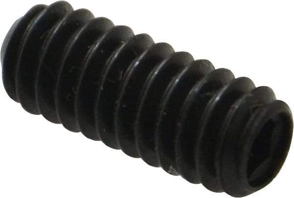 Made in USA - 1/4-20 UNC, 5/8" Length Under Head, Cup Point Set Screw - Grade 8 Alloy Steel, 1/8" Key - Americas Industrial Supply