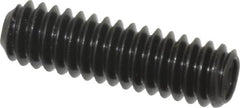 Made in USA - 1/4-20 UNC, 7/8" Length Under Head, Cup Point Set Screw - Grade 8 Alloy Steel, 1/8" Key - Americas Industrial Supply