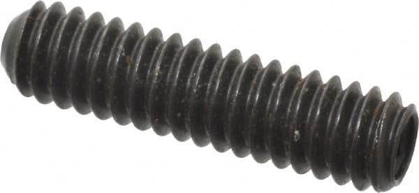 Made in USA - 1/4-20 UNC, 1" Length Under Head, Cup Point Set Screw - Grade 8 Alloy Steel, 1/8" Key - Americas Industrial Supply