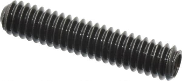 Made in USA - 1/4-20 UNC, 1-1/4" Length Under Head, Cup Point Set Screw - Grade 8 Alloy Steel, 1/8" Key - Americas Industrial Supply