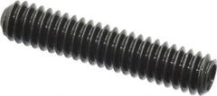 Made in USA - 1/4-20 UNC, 1-1/4" Length Under Head, Cup Point Set Screw - Grade 8 Alloy Steel, 1/8" Key - Americas Industrial Supply