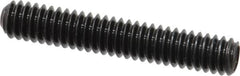 Made in USA - 1/4-20 UNC, 1-1/2" Length Under Head, Cup Point Set Screw - Grade 8 Alloy Steel, 1/8" Key - Americas Industrial Supply
