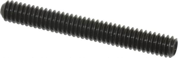 Made in USA - 1/4-20 UNC, 2" Length Under Head, Cup Point Set Screw - Grade 8 Alloy Steel, 1/8" Key - Americas Industrial Supply