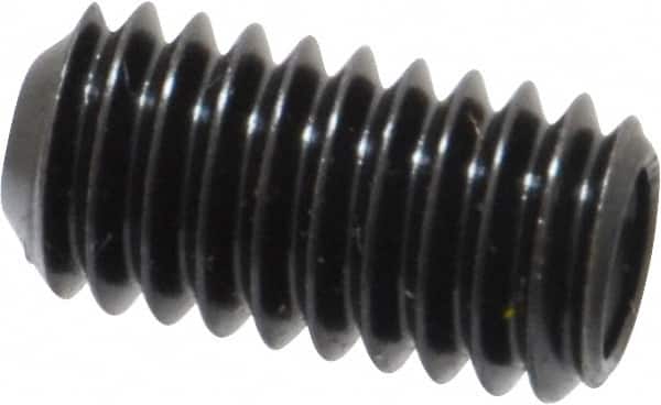 Made in USA - 5/16-18 UNC, 5/8" Length Under Head, Cup Point Set Screw - Grade 8 Alloy Steel, 5/32" Key - Americas Industrial Supply