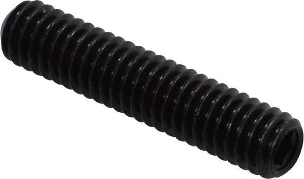 Made in USA - 5/16-18 UNC, 1-1/2" Length Under Head, Cup Point Set Screw - Grade 8 Alloy Steel, 5/32" Key - Americas Industrial Supply