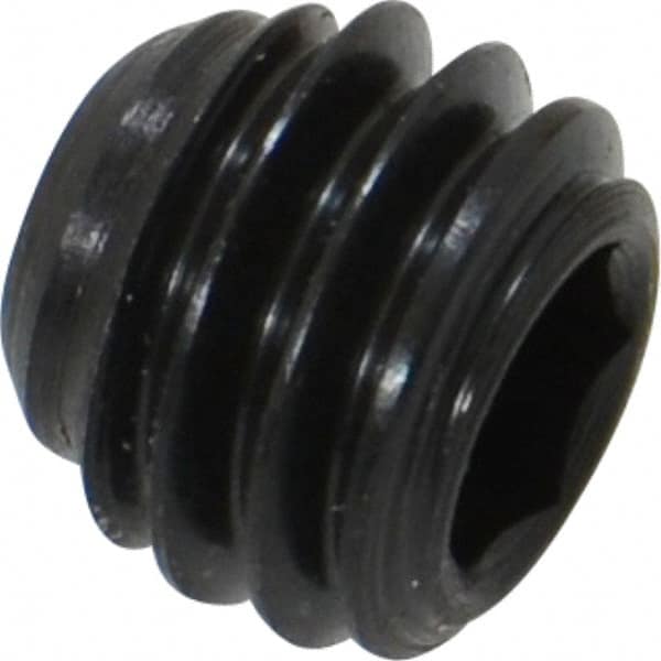 Made in USA - 3/8-16 UNC, 5/16" Length Under Head, Cup Point Set Screw - Grade 8 Alloy Steel, 3/16" Key - Americas Industrial Supply