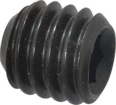 Made in USA - 3/8-16 UNC, 3/8" Length Under Head, Cup Point Set Screw - Grade 8 Alloy Steel, 3/16" Key - Americas Industrial Supply