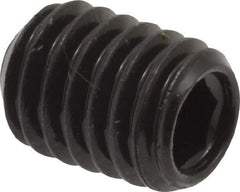 Made in USA - 3/8-16 UNC, 1/2" Length Under Head, Cup Point Set Screw - Grade 8 Alloy Steel, 3/16" Key - Americas Industrial Supply