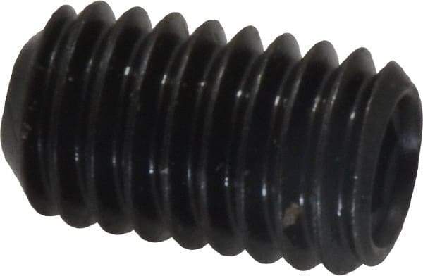 Made in USA - 3/8-16 UNC, 5/8" Length Under Head, Cup Point Set Screw - Grade 8 Alloy Steel, 3/16" Key - Americas Industrial Supply