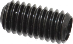 Made in USA - 3/8-16 UNC, 3/4" Length Under Head, Cup Point Set Screw - Grade 8 Alloy Steel, 3/16" Key - Americas Industrial Supply