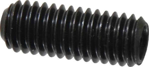 Made in USA - 3/8-16 UNC, 1" Length Under Head, Cup Point Set Screw - Grade 8 Alloy Steel, 3/16" Key - Americas Industrial Supply