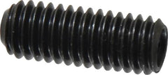 Made in USA - 3/8-16 UNC, 1" Length Under Head, Cup Point Set Screw - Grade 8 Alloy Steel, 3/16" Key - Americas Industrial Supply
