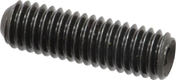 Made in USA - 3/8-16 UNC, 1-1/4" Length Under Head, Cup Point Set Screw - Grade 8 Alloy Steel, 3/16" Key - Americas Industrial Supply