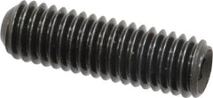 Made in USA - 3/8-16 UNC, 1-1/4" Length Under Head, Cup Point Set Screw - Grade 8 Alloy Steel, 3/16" Key - Americas Industrial Supply