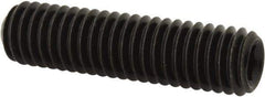 Made in USA - 3/8-16 UNC, 1-1/2" Length Under Head, Cup Point Set Screw - Grade 8 Alloy Steel, 3/16" Key - Americas Industrial Supply