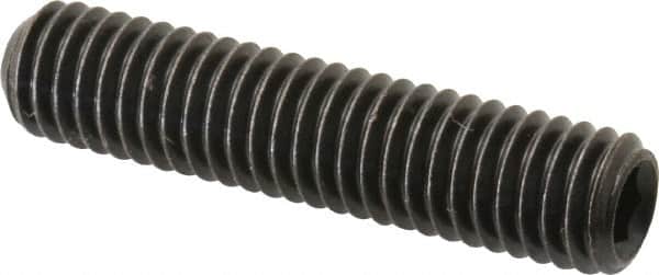 Made in USA - 3/8-16 UNC, 1-3/4" Length Under Head, Cup Point Set Screw - Grade 8 Alloy Steel, 3/16" Key - Americas Industrial Supply