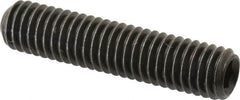 Made in USA - 3/8-16 UNC, 1-3/4" Length Under Head, Cup Point Set Screw - Grade 8 Alloy Steel, 3/16" Key - Americas Industrial Supply