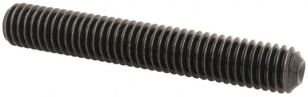 Made in USA - 3/8-16 UNC, 2-1/2" Length Under Head, Cup Point Set Screw - Grade 8 Alloy Steel, 3/16" Key - Americas Industrial Supply