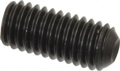 Made in USA - 7/16-14 UNC, 1" Length Under Head, Cup Point Set Screw - Grade 8 Alloy Steel, 7/32" Key - Americas Industrial Supply